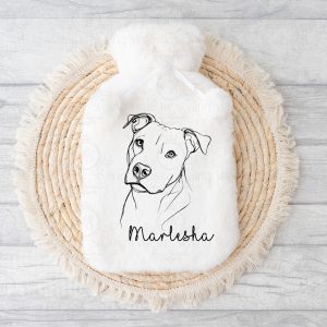 Dog Line Art Hot Water Bottle