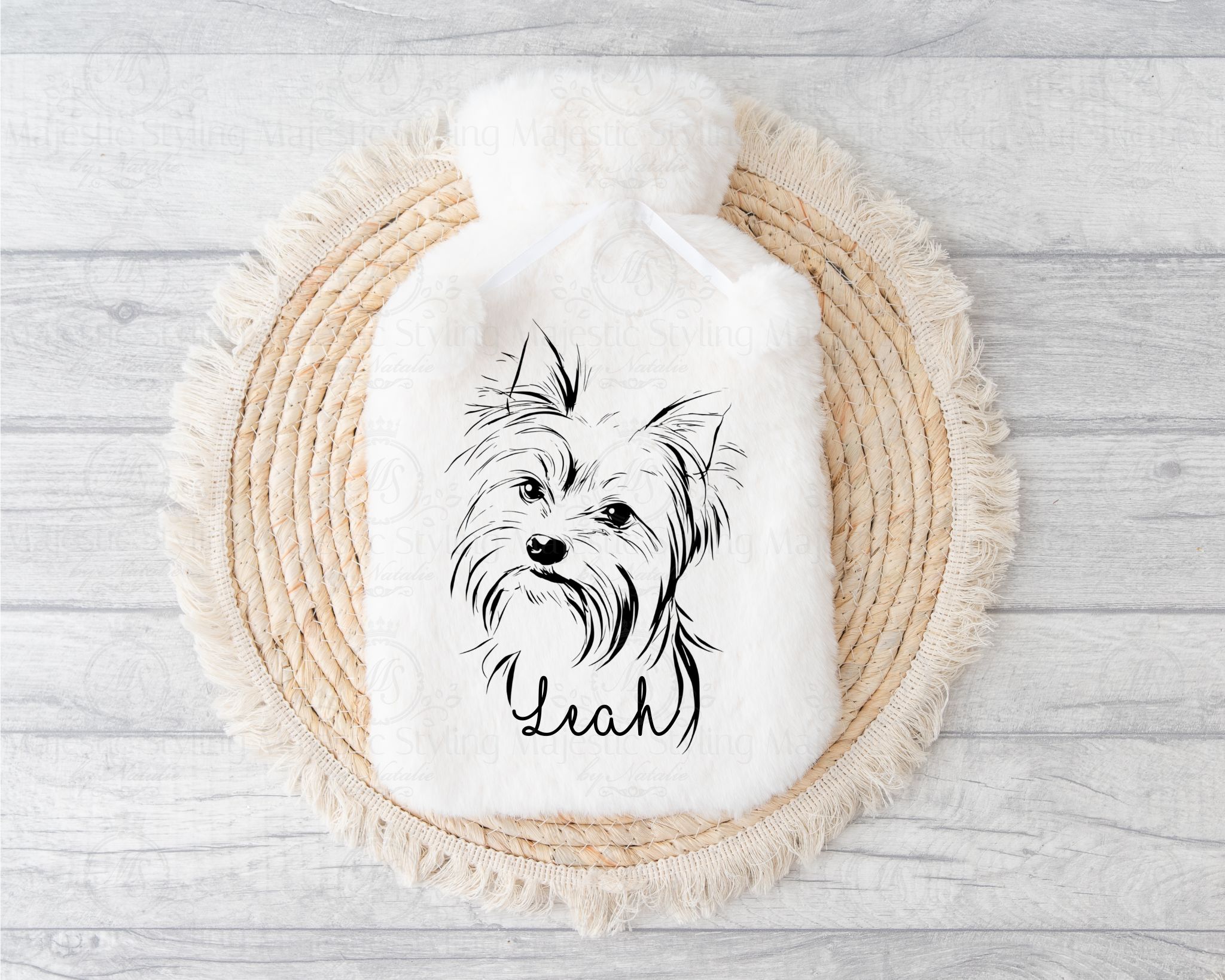 Dog Line Art Hot Water Bottle - Image 2