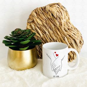 Holding Hands Line Art Mug