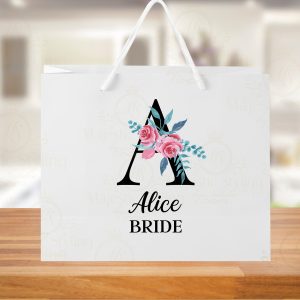 Floral Letter Collection - White Large Gift Bag