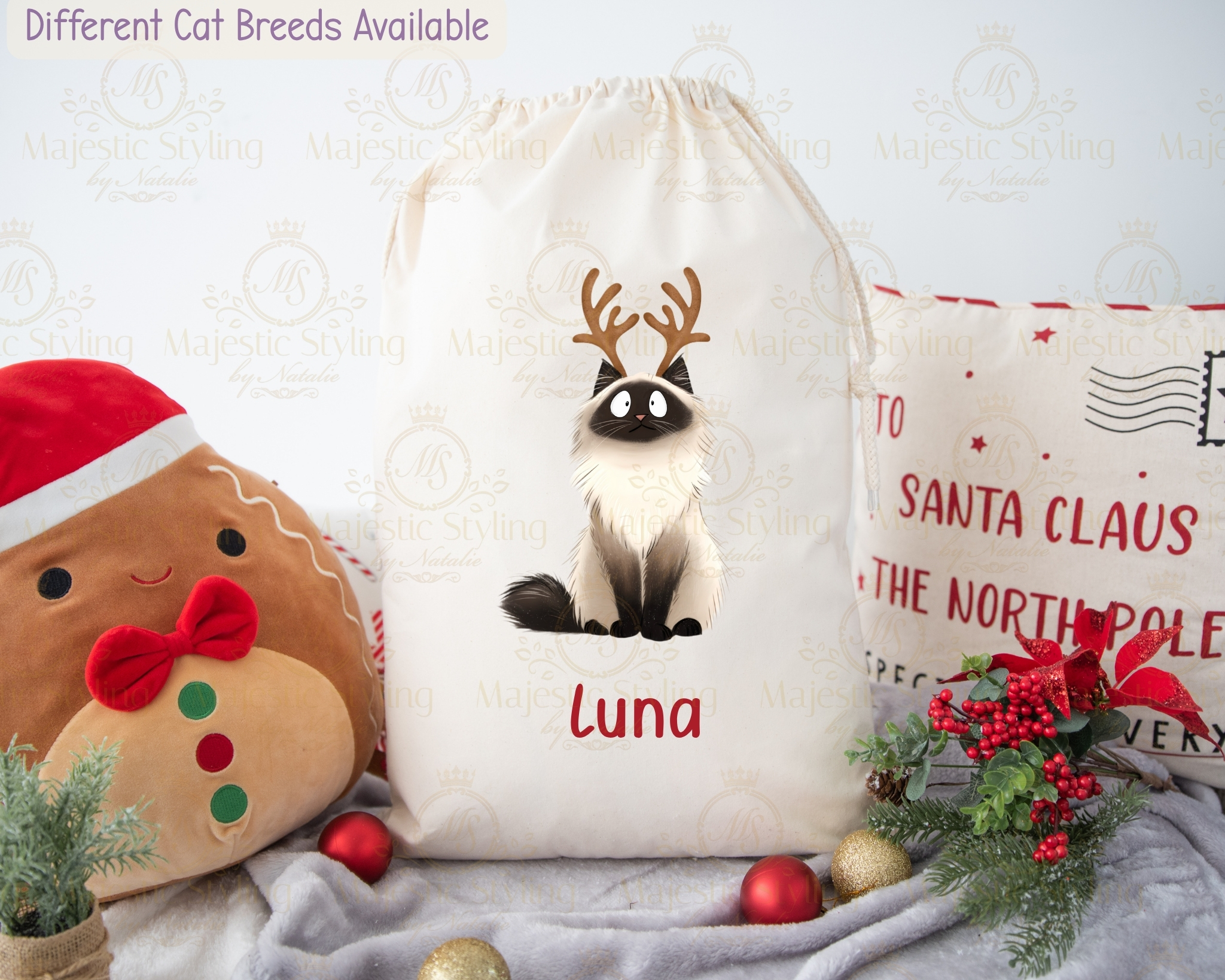 Christmas Cats Sack