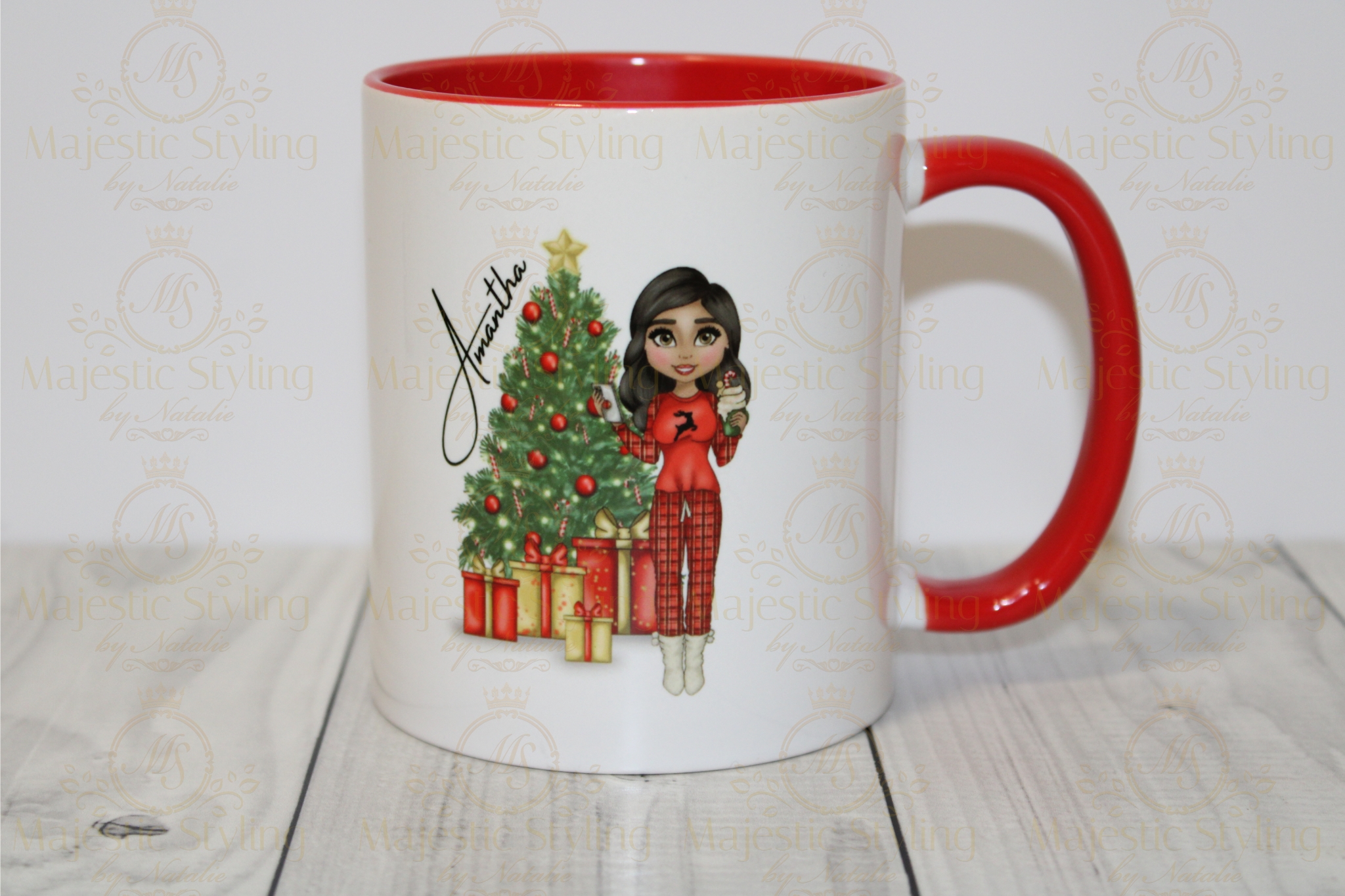 Christmas Cosy Mug - Lady Afro Hair - Image 2