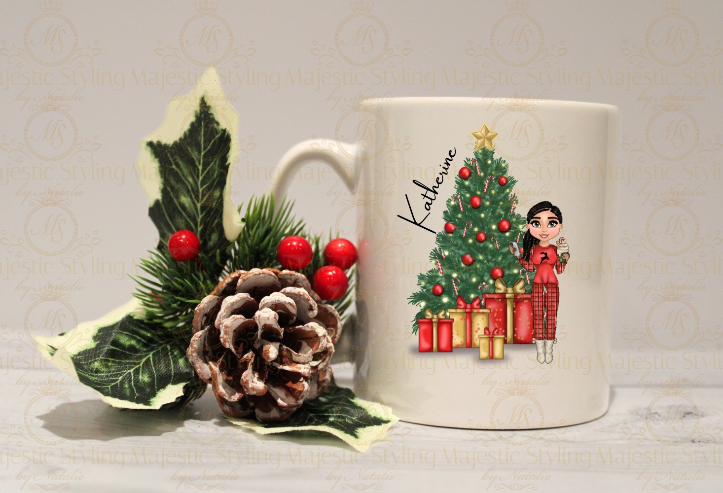 Christmas Cosy Mug - Lady Afro Hair