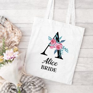 Floral Letter Collection - Tote Bag