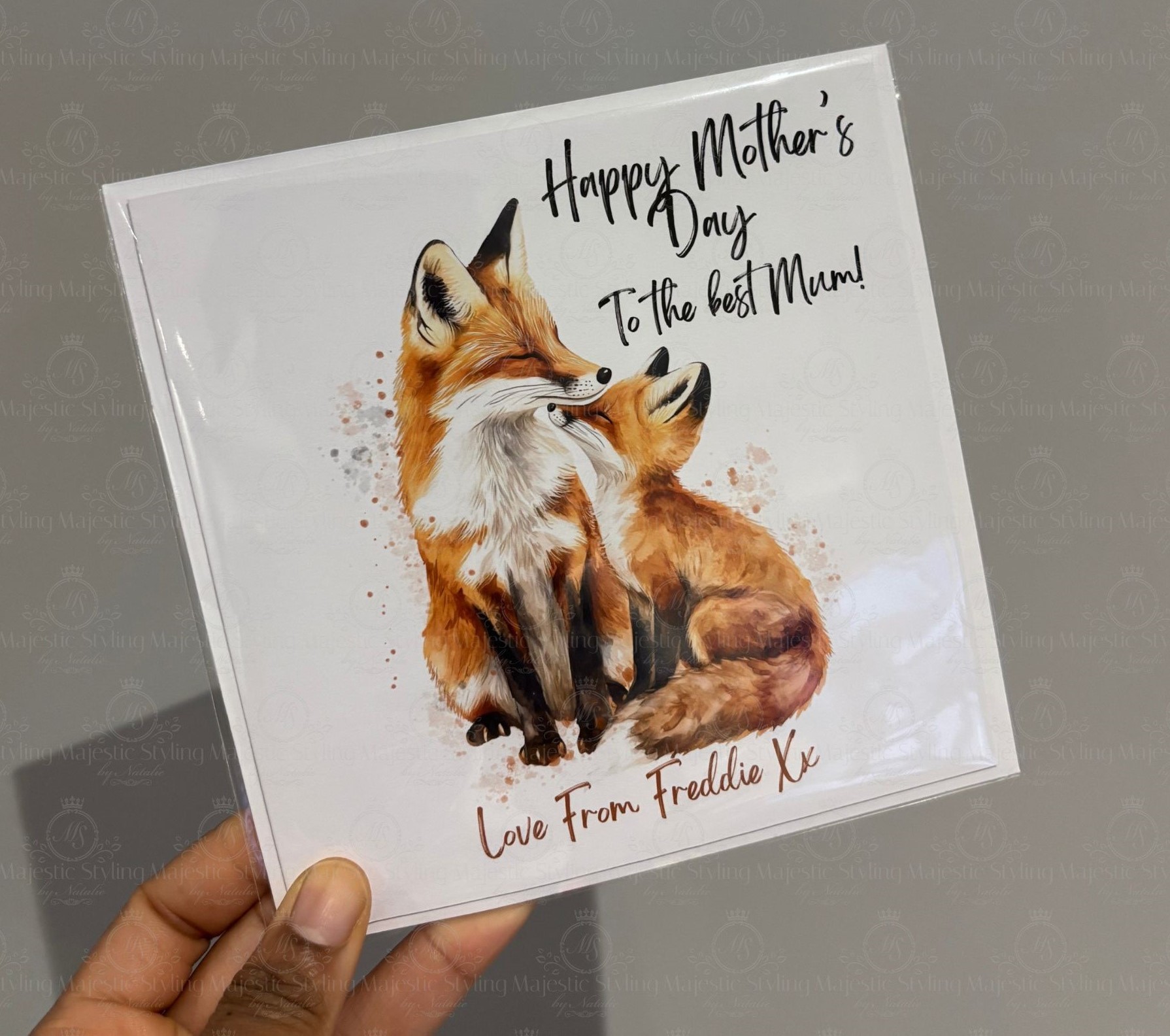 Fox and Cub Mother's Day Card