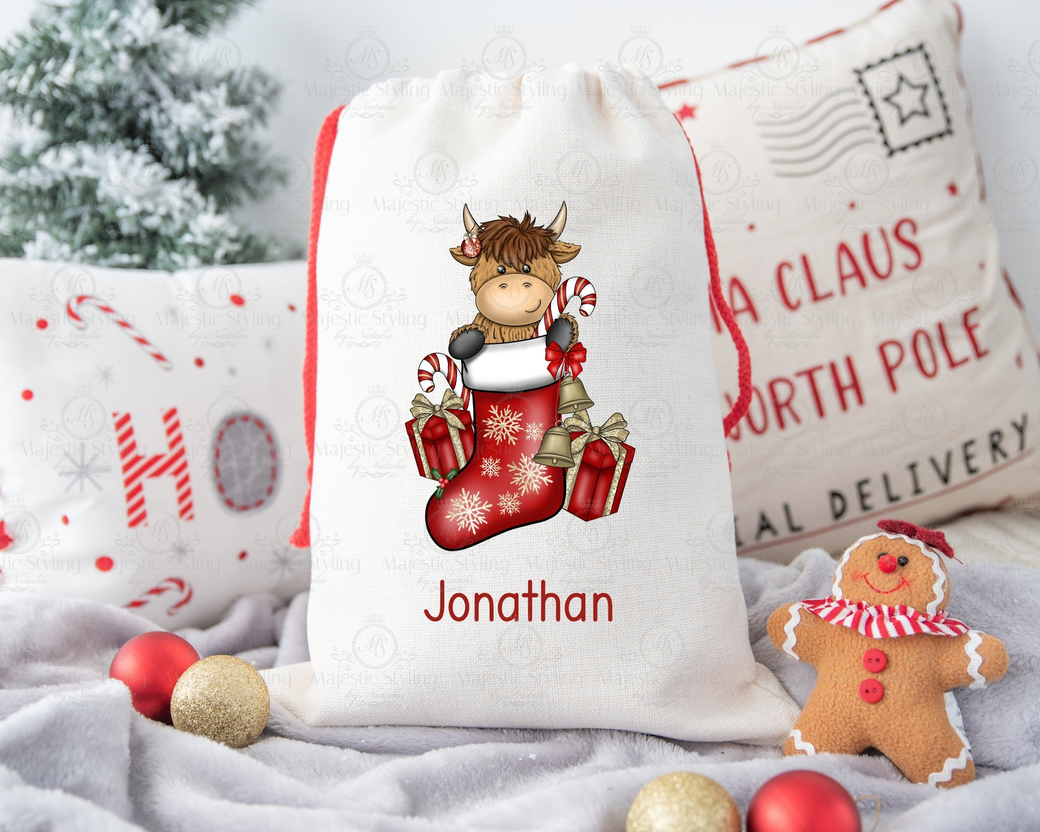 Highland Cow Stocking Sack