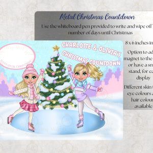 Ice Skating Girls Christmas Countdown