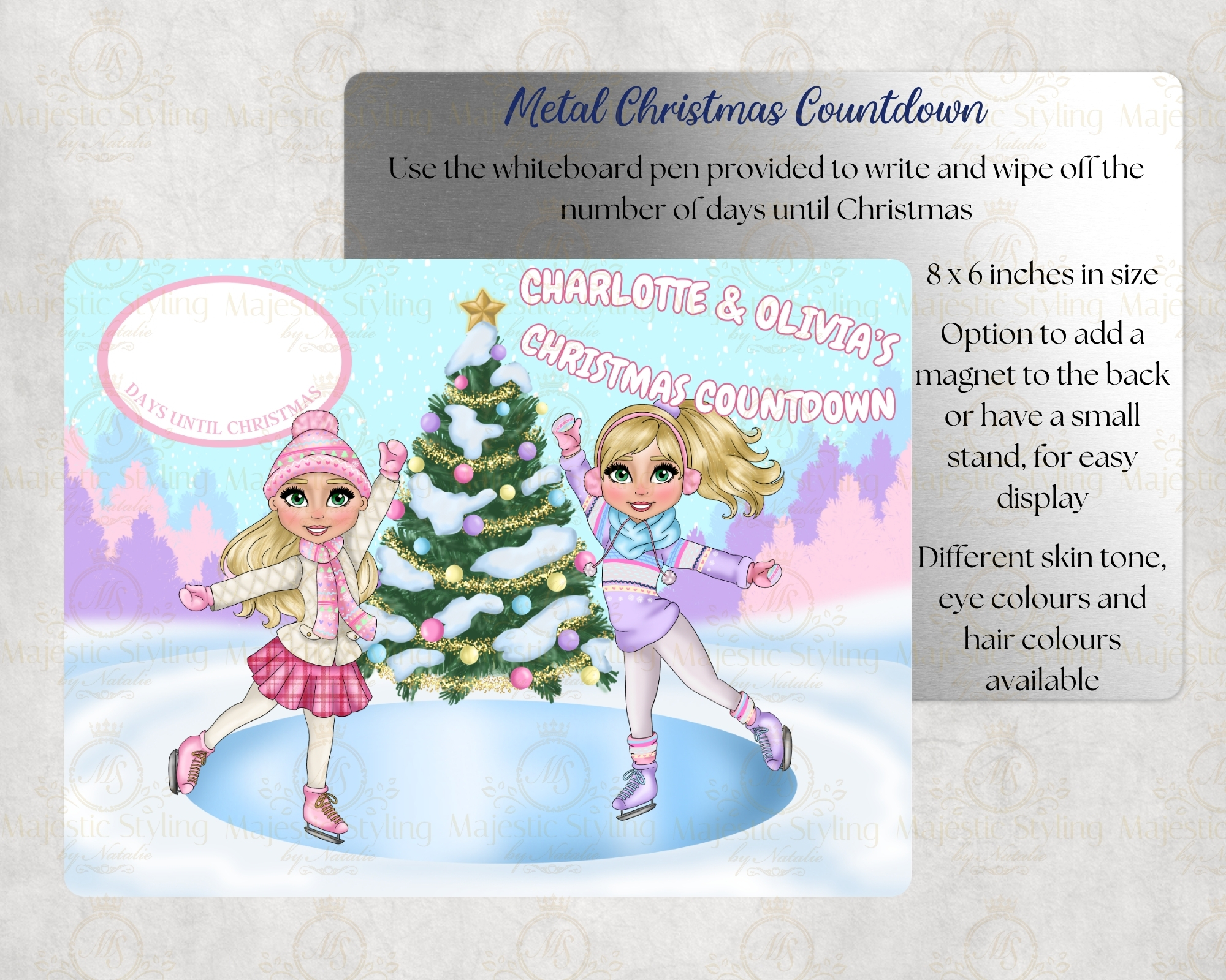 Ice Skating Girls Christmas Countdown