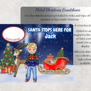 Little Boy With Reindeer Christmas Countdown