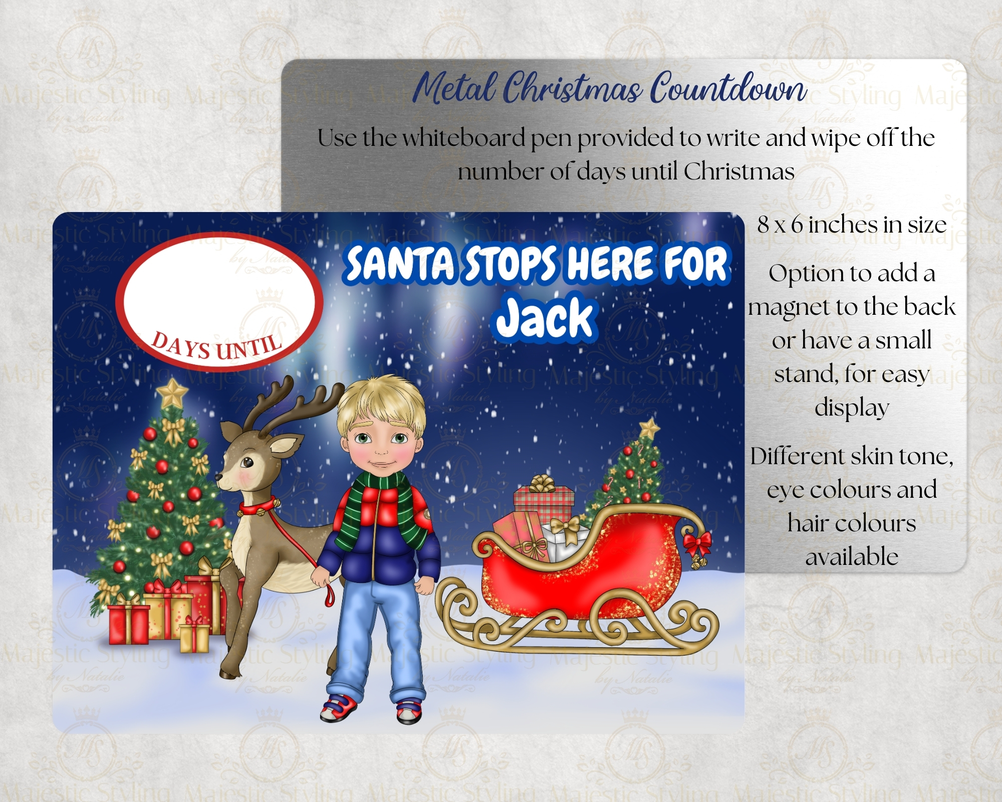 Little Boy With Reindeer Christmas Countdown