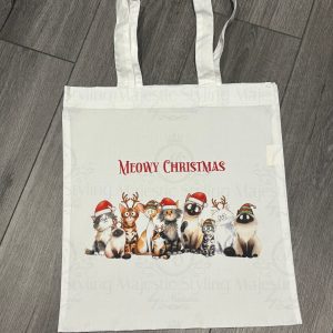 Meowy Christmas Tote Bag