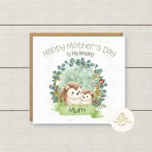 Mummy Hedgehog & Baby Mother's Day Card