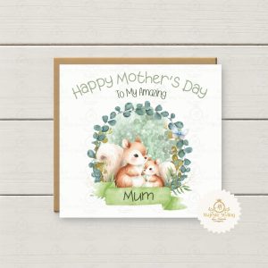 Mummy Squirrel & Baby Mother's Day Card