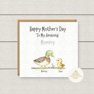 Personalised Duck & Duckling's Mother's Day Card