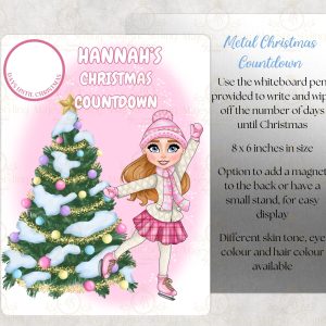 Pink Ice Skating Girl Christmas Countdown