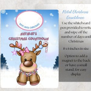 Pink Reindeer Christmas Countdown