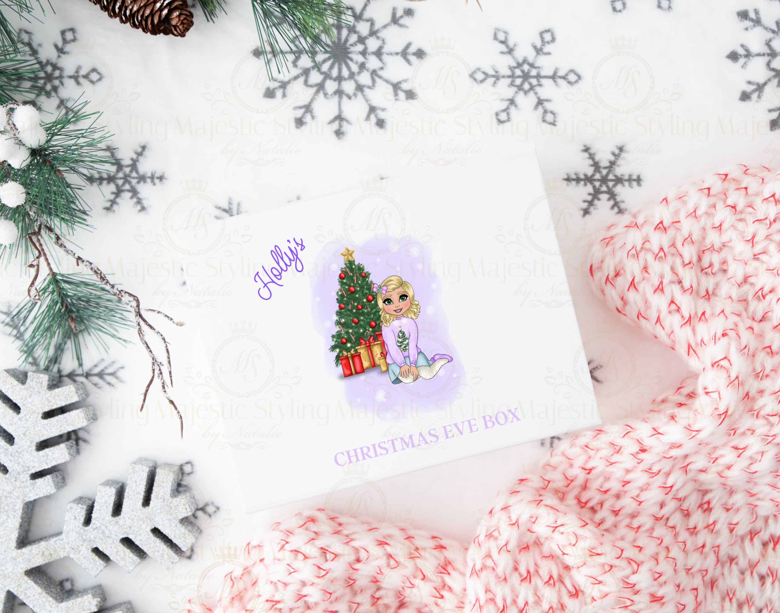 Purple Christmas Jumper Girl - Large Gift Box