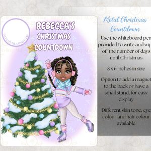 Purple Ice Skating Girl Christmas Countdown