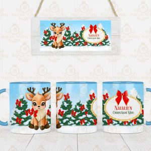 Red Bow Reindeer Mug (2)