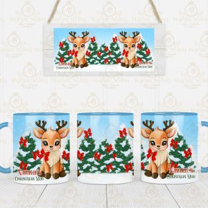 Red Bow Reindeer Mug