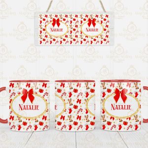 Red Bow Reindeer Print Mug (3)