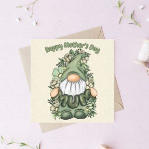 Sage Green Mother's Day Gnome Card