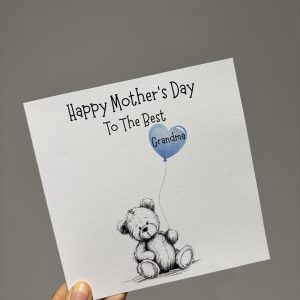 Teddy Bear Heart Balloon Mother's Day Card