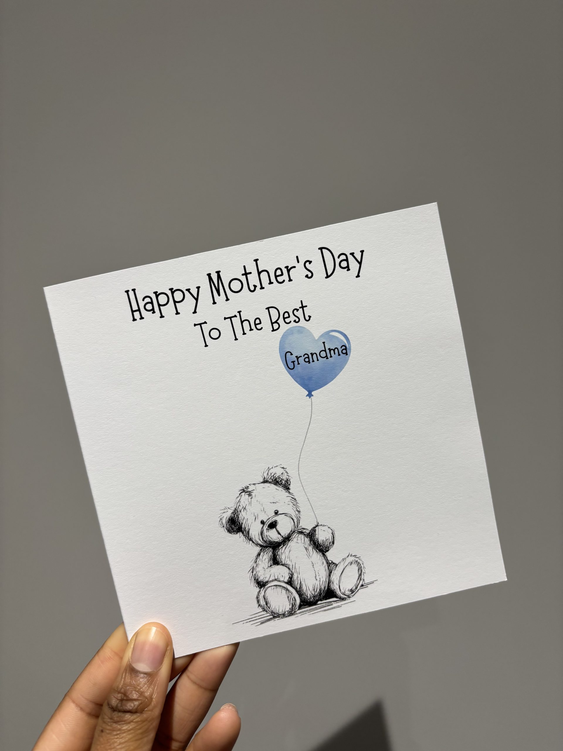 Teddy Bear Heart Balloon Mother's Day Card